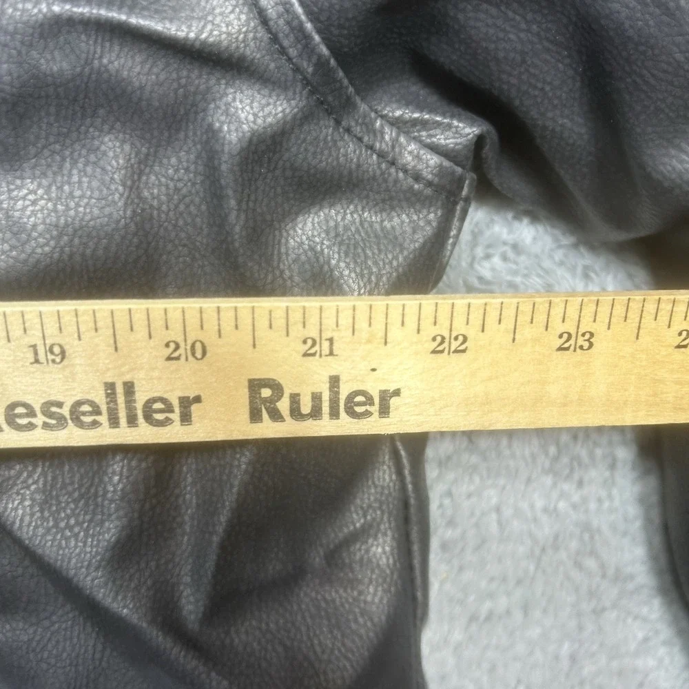 GUESS  Faux-Leather Jacket Men's L Black Moto Racer Coat Biker‎ Full Zip